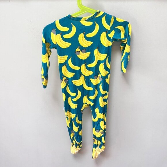 Posh Peanut Baby Pajamas 9-12M Banana Print Bamboo & Spandex‎ Footed Zippered - Picture 3 of 3